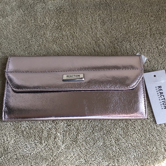 Kenneth Cole Reaction Handbags - NWT Silver Kenneth Cole Reaction Long Wallet